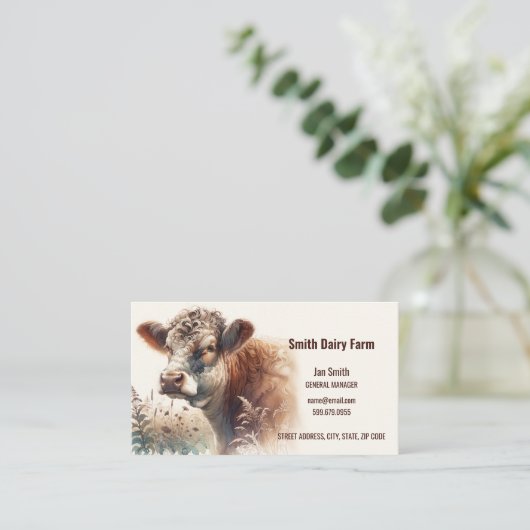 QR-Code-Visitenkarten für Kuh Visitenkarte (Stehend Vorderseite)