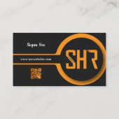 QR-Code-Visitenkarten für Schwarz und Orange 28 Visitenkarte (Rückseite)