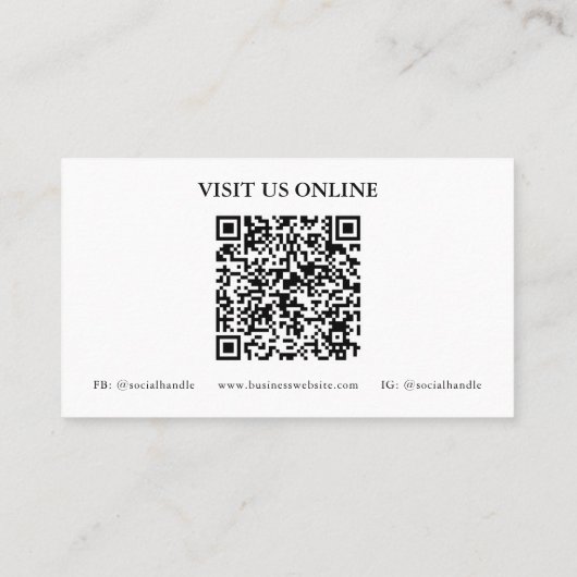 QR-Code-Visitenkarten für Western Visitenkarte (Rückseite)