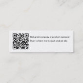 QR Code-Visitenkarten Mini Visitenkarte (Rückseite)