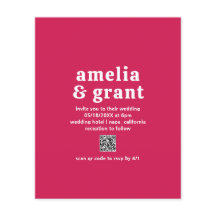 QR-Code Viva Magenta Budget-Hochzeits-Einladung
