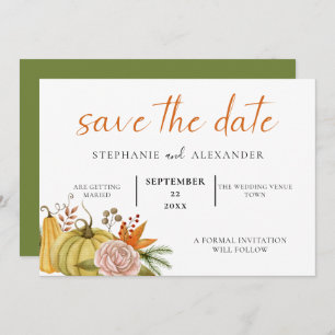 QR-Code von Autumn Pumpkin Floral Wedding Save The Date