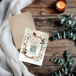 QR-Code von Boho Mutes Fall Floral Bridal Mitteilungskarte