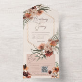 QR-Code von Boho Rust & Neutralfall Floral Creme All In One Einladung (Innen Boden)