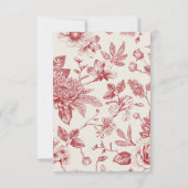 QR-Code von Rich Red French Floral Toile RSVP Karte (Rückseite)