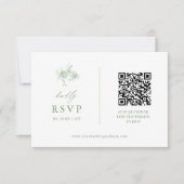 QR-Code von Sage Green Toile Floral Wedding RSVP Karte (Vorderseite)