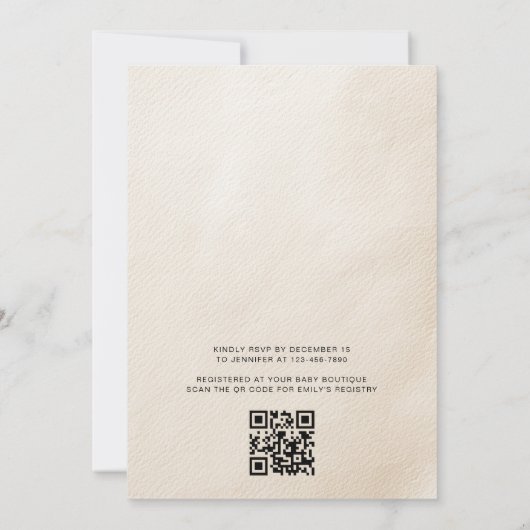 QR-Code Vorab abwarten Blue Boy Baby Shooter Einladung (Rückseite)