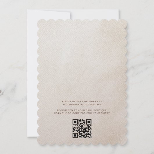 QR-Code Vorab abwarten Blue Boy Baby Shooter Einladung (Rückseite)