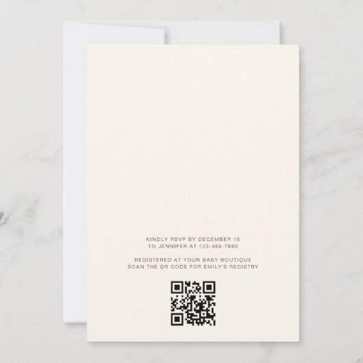 QR-Code Vorab abwarten Blue Boy Baby Shooter Einladung (Rückseite)