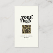 QR-Code-Vorderseite und Rückseite Monogram Company Visitenkarte (Rückseite)