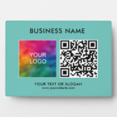 QR-Code-Vorlage Aquamarin blau grün Fotoplatte (Vorderseite)