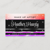 QR-Code-Vorlage Deluxe Black Rainbow Pink Ombre Visitenkarte (Vorderseite)