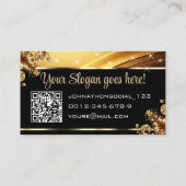 QR-Code-Vorlage Deluxe Golden Rose Luxury Chic Visitenkarte (Rückseite)