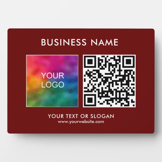 QR-Code-Vorlage für benutzerdefinierte Firmenlogos Fotoplatte (Vorderseite)