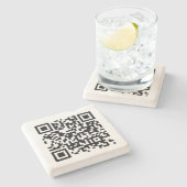 QR-Code-Vorlage für benutzerdefinierte Unternehmen Steinuntersetzer (Seitenansicht)