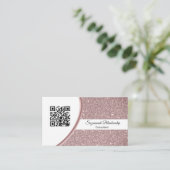 QR-Code-Vorlage für beruflich rosa Glitzer Visitenkarte (Stehend Vorderseite)