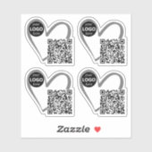 QR-Code-Vorlage für das einfache moderne Herz Aufkleber (Blatt)