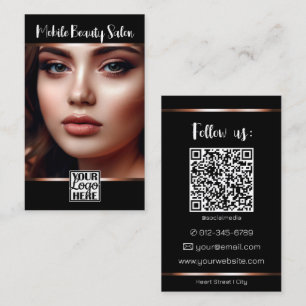 QR-Code-Vorlage für das Gold-Logo der Rose Visitenkarte