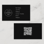 QR-Code-Vorlage für die Business-Card für Schwarz Visitenkarte (Vorne/Hinten)