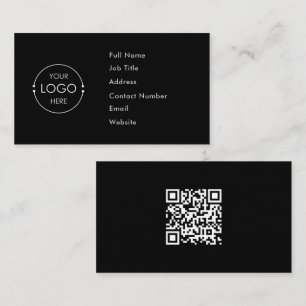 QR-Code-Vorlage für die Business-Card für Schwarz Visitenkarte