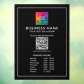 QR-Code-Vorlage für Geschäftslogos Öffnungszeiten Fensteraufkleber (Blatt 3)