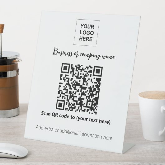 QR-Code-Vorlage für Geschäftstabletten Sockelschild (In Situ)