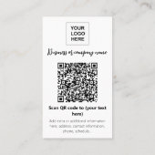 QR-Code-Vorlage für Geschäftstabletten Visitenkarte (Rückseite)