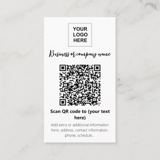 QR-Code-Vorlage für Geschäftstabletten Visitenkarte (Vorderseite)