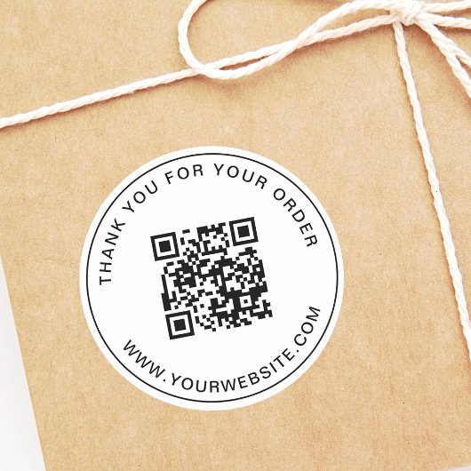 QR-Code-Vorlage für Unternehmen Vielen Dank Pink Runder Aufkleber