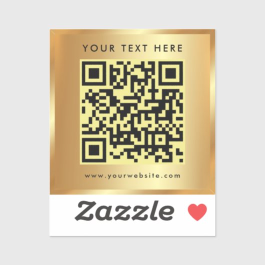 QR-Code-Vorlage Glamour Gold Aufkleber (Blatt)