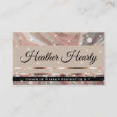 QR-Code-Vorlage Luxus-Marmor-Glitzer-Rose Gold Visitenkarte (Vorderseite)