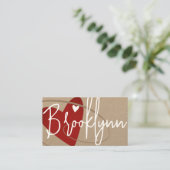 QR-Code-Vorlage mit roten Liebe-Herzkrebsen Visitenkarte (Stehend Vorderseite)