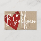 QR-Code-Vorlage mit roten Liebe-Herzkrebsen Visitenkarte (Vorderseite)