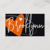 QR-Code Vorlage Orange Made Liebe Herd Crafters Visitenkarte (Vorderseite)