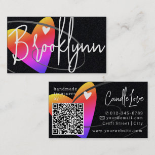 QR-Code-Vorlage Regenbogen Liebe Herz Handwerker Visitenkarte