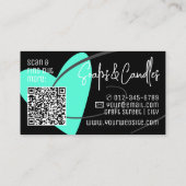 QR-Code-Vorlage Stilvolle Aquamarine handgefertigt Visitenkarte (Rückseite)