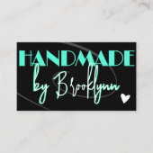 QR-Code-Vorlage Stilvolle Aquamarine handgefertigt Visitenkarte (Vorderseite)