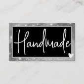 QR-Code-Vorlage Stilvolle Silver Graue Rahmen Herz Visitenkarte (Vorderseite)