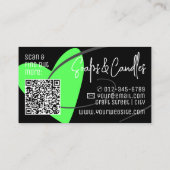 QR-Code-Vorlage Stilvolles grünes, handgefertigtes Visitenkarte (Rückseite)
