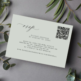 QR-Code Wald Salbei Grüne Hochzeit RSVP-Karte RSVP Karte