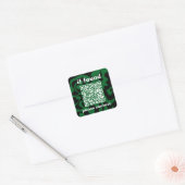 QR-Code Waldgrün Groovy Fundbüro Quadratischer Aufkleber (Umschlag)