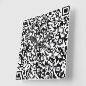 QR Code Wall Clock - modern - Schwarz und Weiß Quadratische Wanduhr (Winkel)