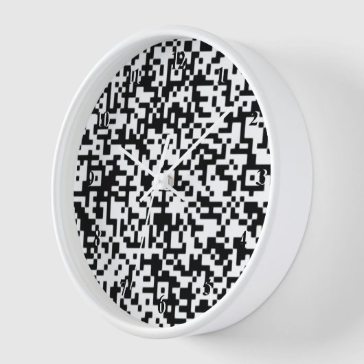 QR Code Wall Clock Modernes Design Schwarz/Weiß Uhr (Winkel)