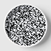 QR Code Wall Clock Modernes Design Schwarz/Weiß Uhr (Vorderseite)