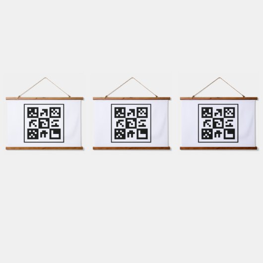 qr Code Wandteppich Mit Holzrahmen (Dreifach)