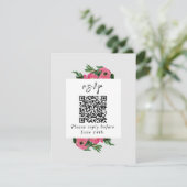 QR-Code Wasserfarbe Anemone Wedding RSVP Karte (Stehend Vorderseite)