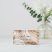 Qr-Code-Wasserfarbe Beige neutrales Luxus Visitenkarte (Stehend Vorderseite)