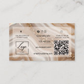 Qr-Code-Wasserfarbe Beige neutrales Luxus Visitenkarte (Rückseite)