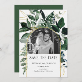 QR Code Wasserfarbe botanisches Blattwerk Hochzeit Save The Date