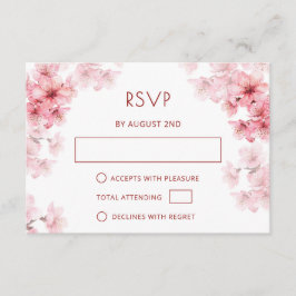 QR-Code | Wasserfarbe Kirschblüten RSVP Begleitkarte